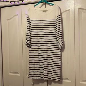 Jones of New York Black and White Stripe dress